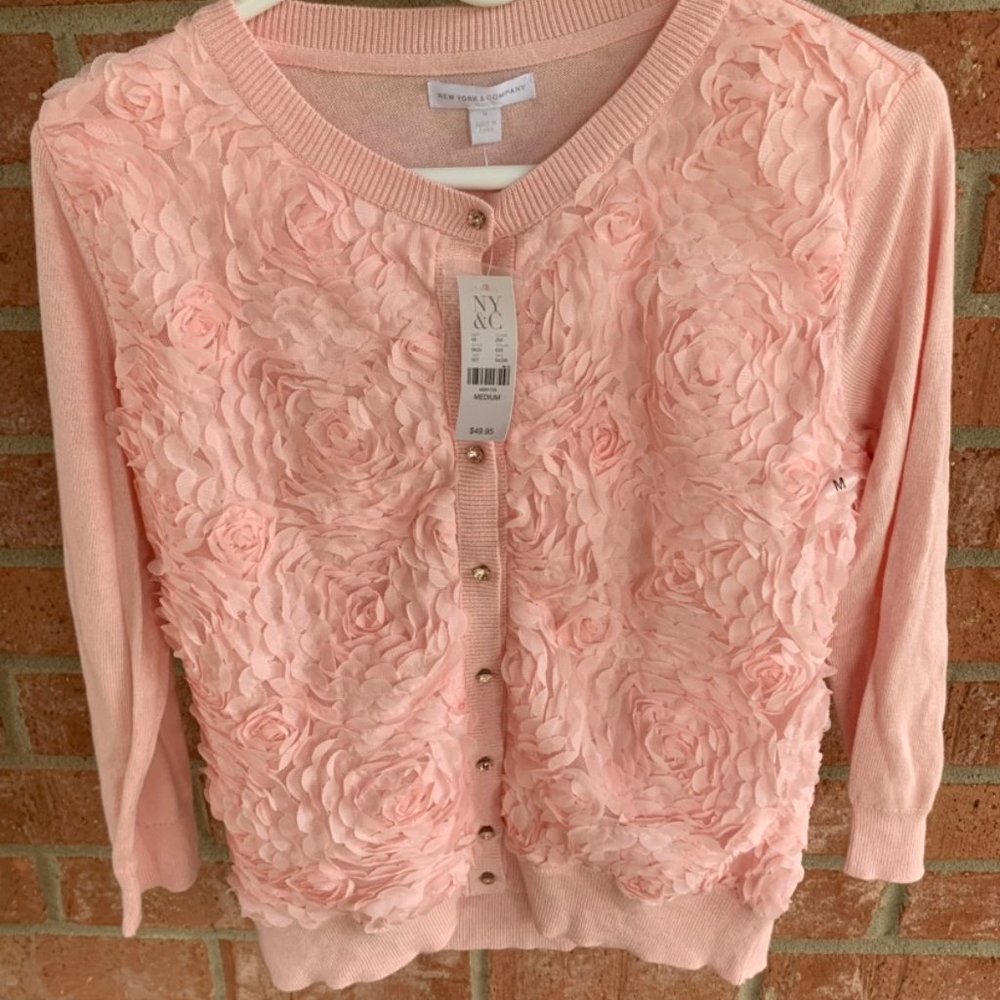 New York & Company Pink Sweater Size M